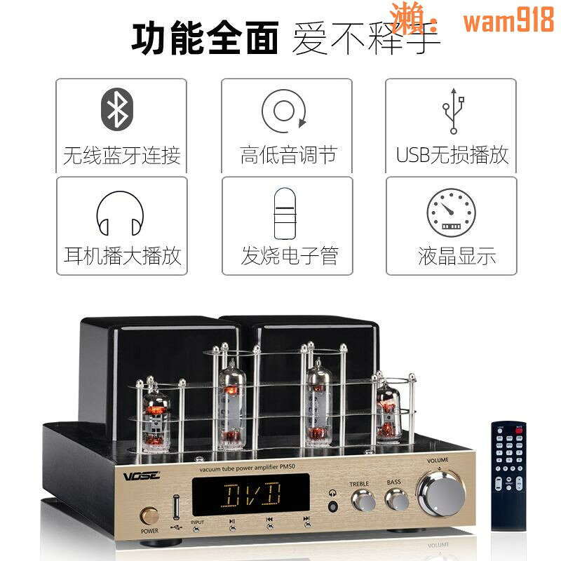 HIFI功放電子管發燒音響高保真藍芽USB無損播放功率放大器