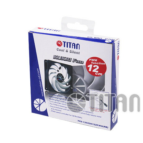 TITAN 12V DC 直流 Kukri靜音12公分 九葉彎刀散熱風扇( (PWM調速功能)(TFD-12025H12ZP/KU(RB))