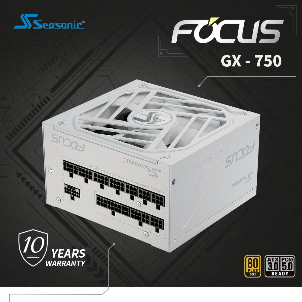【澄名影音展場】海韻 Seasonic Focus GX-750 ATX3.0 電源供應器 金牌/全模 (白) (編號:SE-PS-FO3GXW750)