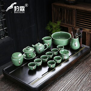 哥窯茶具套裝功夫泡茶具中式可養泡茶藝網紅茶具家用瓷器禮盒包裝
