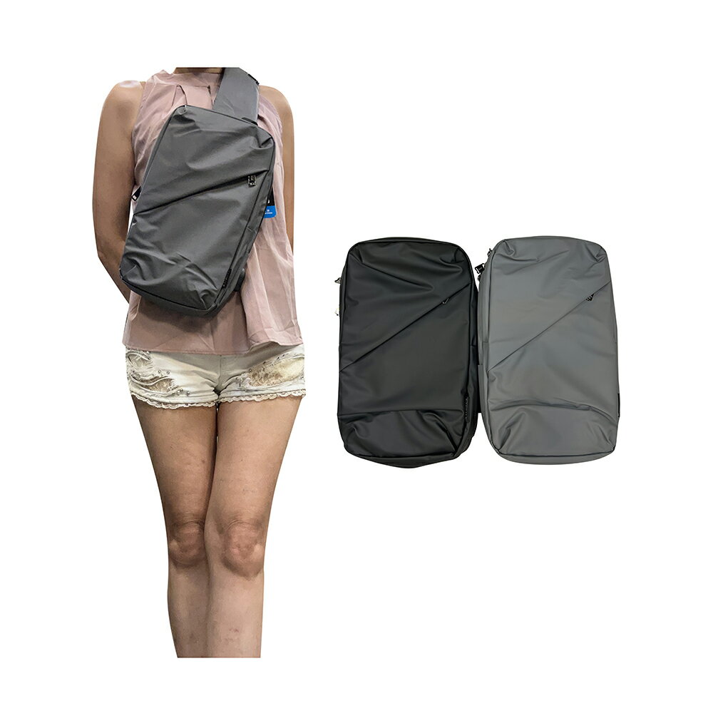 ~雪黛屋~SPYWALK 胸前背包中容量科技防水尼龍二主袋+外袋共五層SW1182