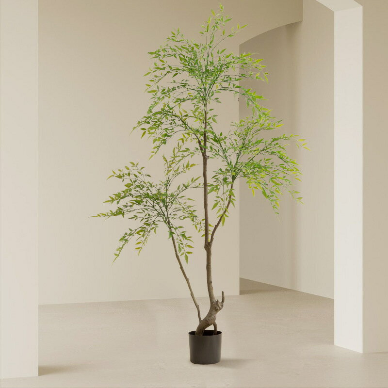 快速出貨 公司貨 模擬綠植南天竹盆栽 家居裝飾擺件模擬楓樹假植物盆景