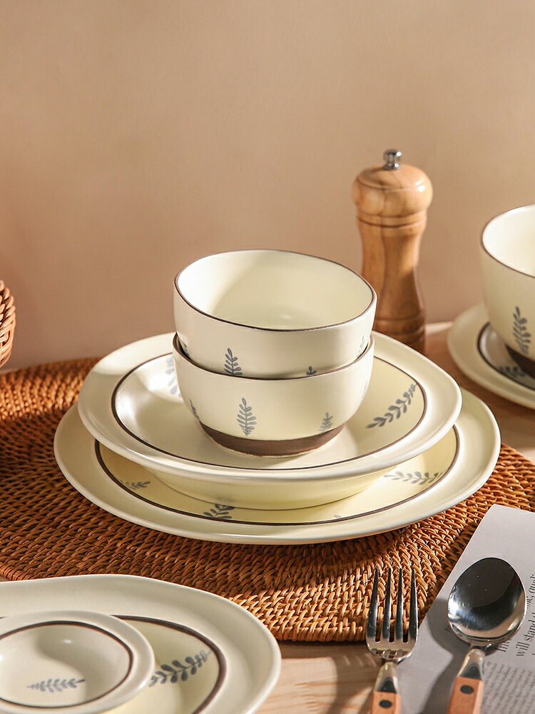 高顏值餐具碗碟套裝家用特別好看的飯碗韓版ins風菜盤子