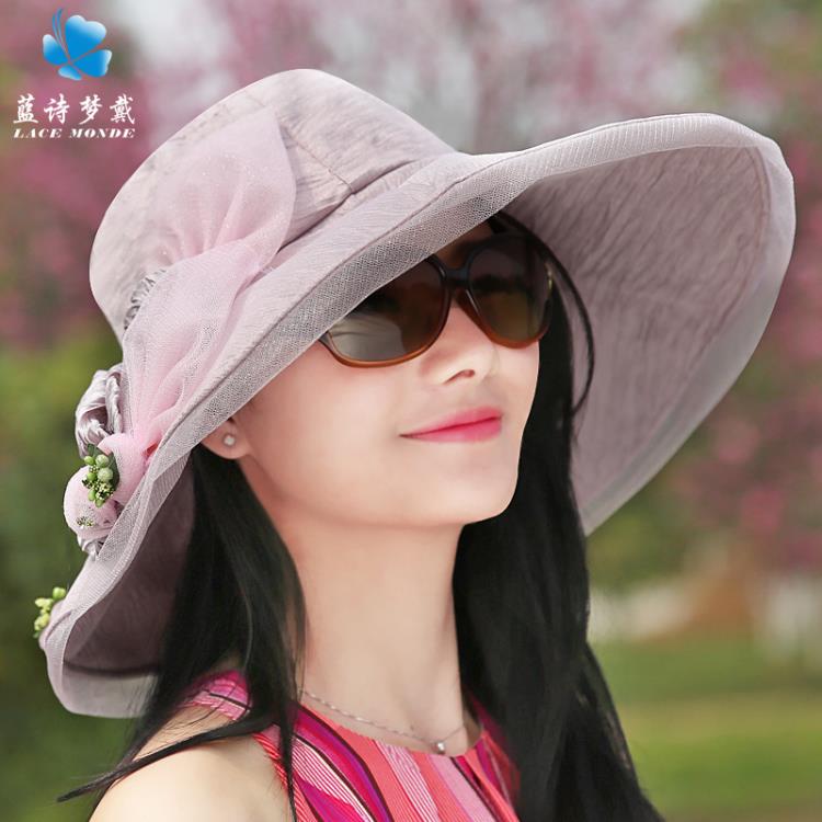帽子女夏戶外防遮陽帽可摺疊紫外線太陽帽時尚沙灘帽涼帽防曬帽~林之舍