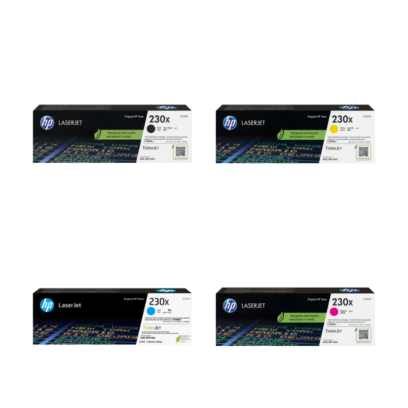 HP W2300X+W2301X+W2302X+W2303X 原廠高容量碳粉4色 | 適用 4203dn/4303dw