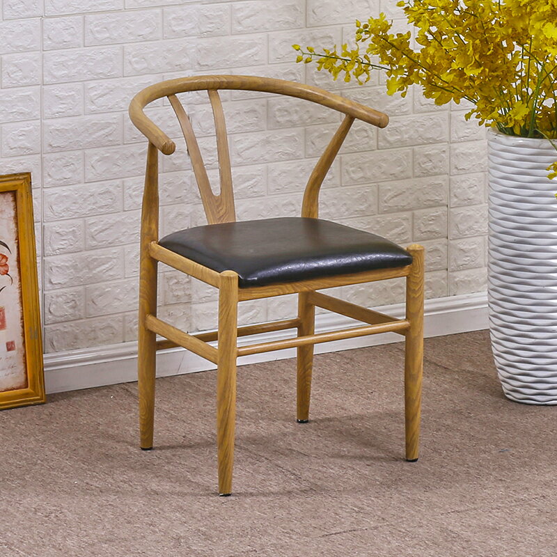太師椅 北歐餐椅家用Y椅鐵藝靠背凳子太師椅現代簡約網紅仿實木中式椅子『XY34799』