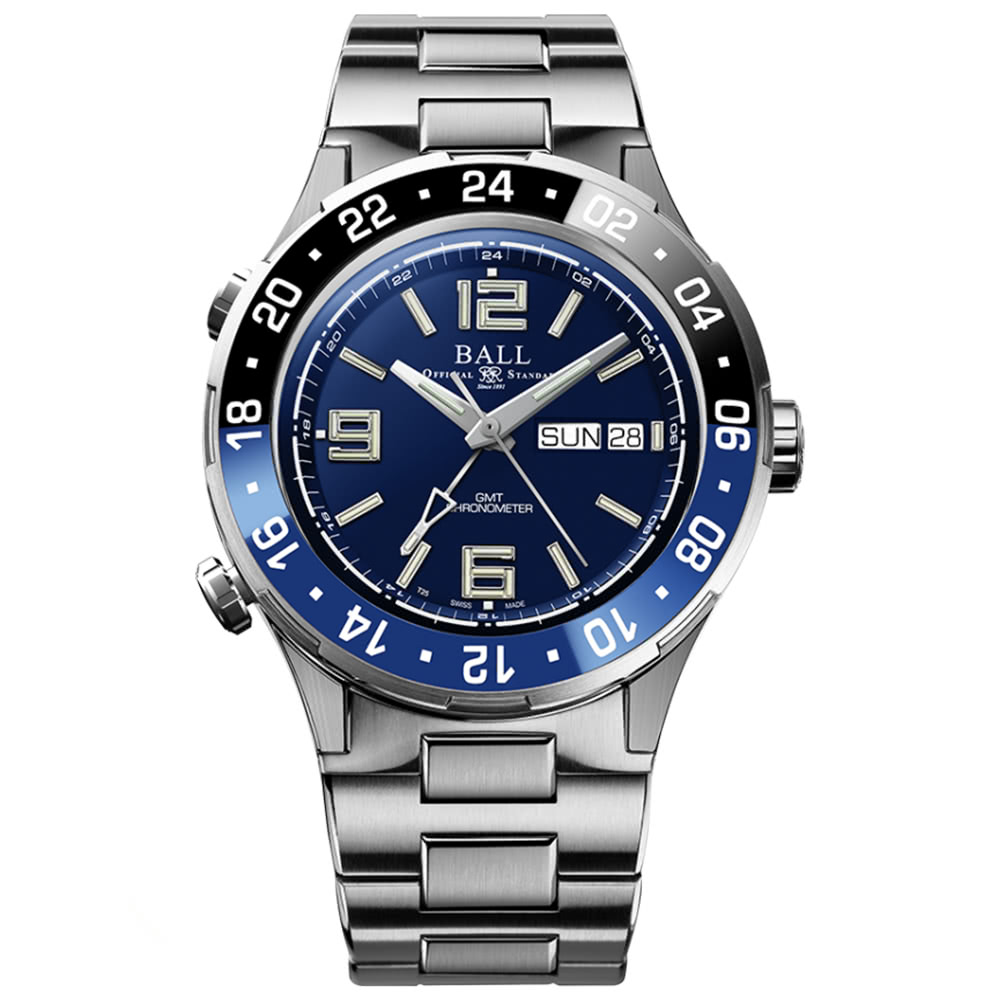 BALL 波爾錶 Roadmaster Marine GMT 瑞士天文台機械錶(DG3030B-S1CJ-BE)-40mm-藍面鈦鋼帶【刷卡回饋 分期0利率】【APP下單22%點數回饋】