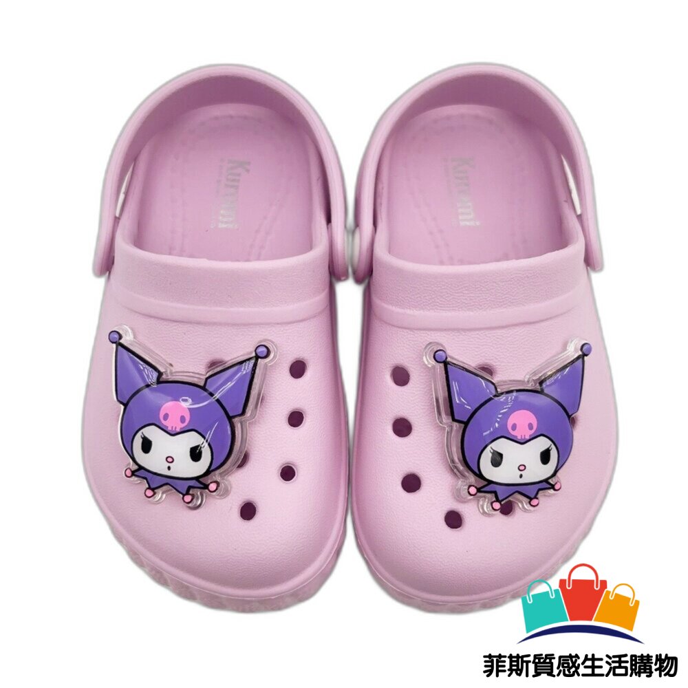 台灣製庫洛米電燈涼拖鞋 - 酷洛米 女中童 庫洛米童鞋 KUROMI 女童鞋 三麗鷗童鞋 台灣製童鞋 童鞋 中童鞋 SANRIO 涼鞋 台灣製 三麗鷗 MIT童鞋 酷洛米童鞋 涼拖鞋 MIT 拖鞋 洞洞鞋