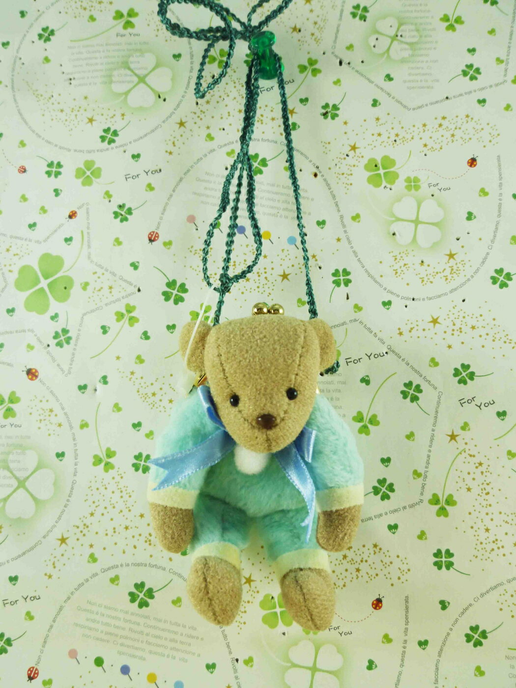 【震撼精品百貨】泰迪熊 Teddy Bear 絨毛零錢包-藍色 震撼日式精品百貨