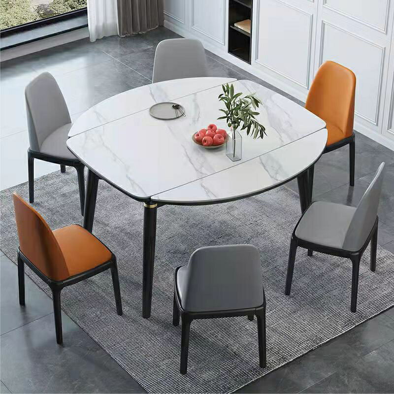 餐桌 伸縮折疊 飯桌簡約輕奢 家用 小戶型 實木 餐桌椅組合 可變圓桌