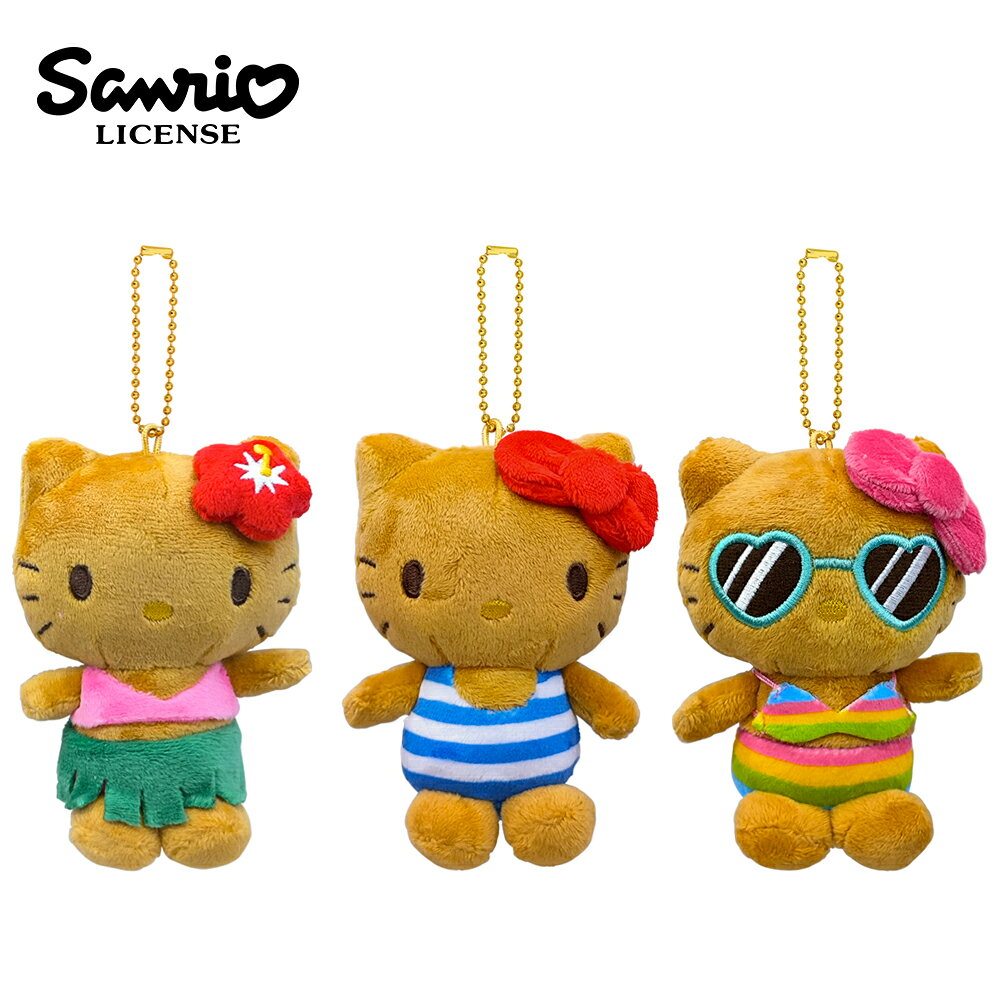 【日本正版】凱蒂貓 曬黑系列 玩偶吊飾 吊飾 娃娃 絨毛玩偶 Hello Kitty 三麗鷗 Sanrio