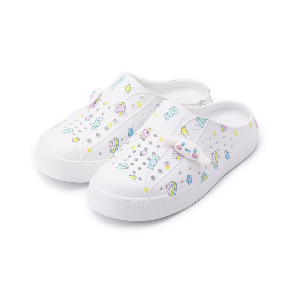 大耳狗 滿版後空洞洞鞋 白 中大童鞋