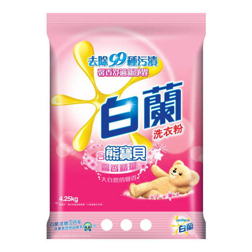 白蘭 洗衣粉-馨香(含熊寶貝馨香精華) 4.25kg (4入)/箱【康鄰超市】
