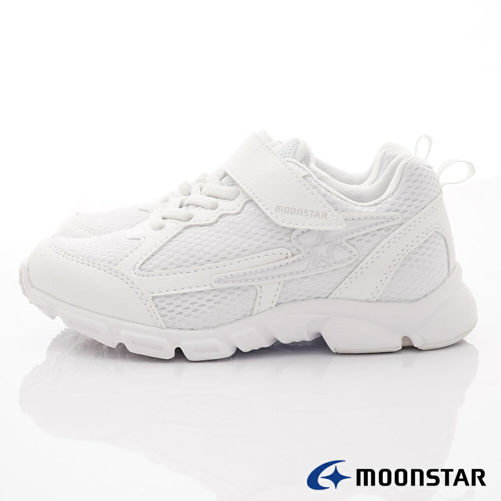 日本月星Moonstar機能童鞋閃電競速衝刺系列3E寬楦競速運動鞋款10351白(中大童段) 2