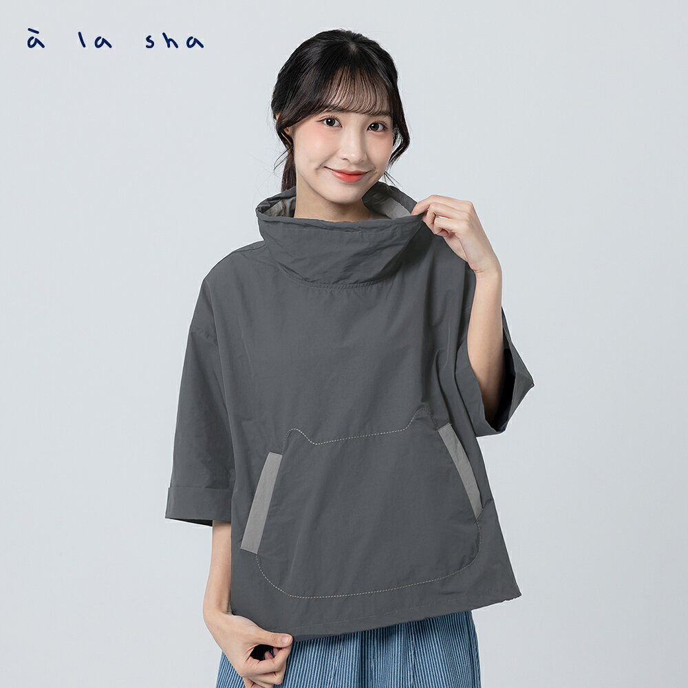 a la sha 休閒寬高領上衣 2