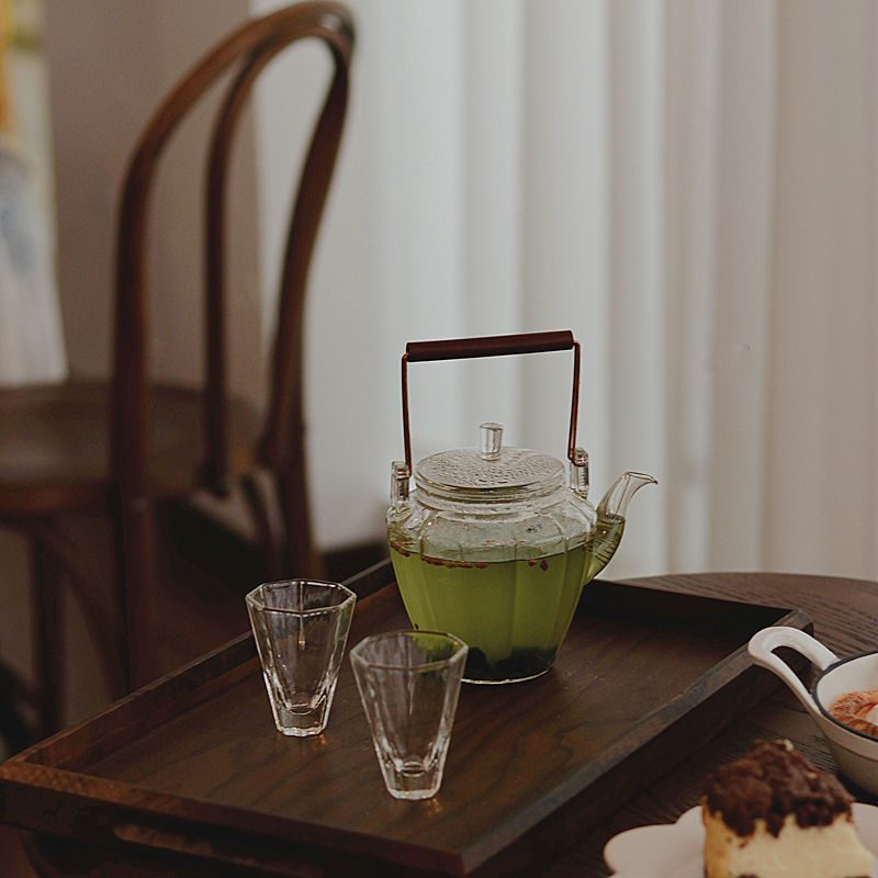 水具套裝 日式鉆石提梁壺玻璃茶壺泡茶杯加厚耐熱燒水壺ins茶具套裝防爆