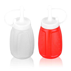 2PC形調料瓶果醬瓶調味瓶可控流量軟性塑料調味瓶沙拉瓶擠醬瓶