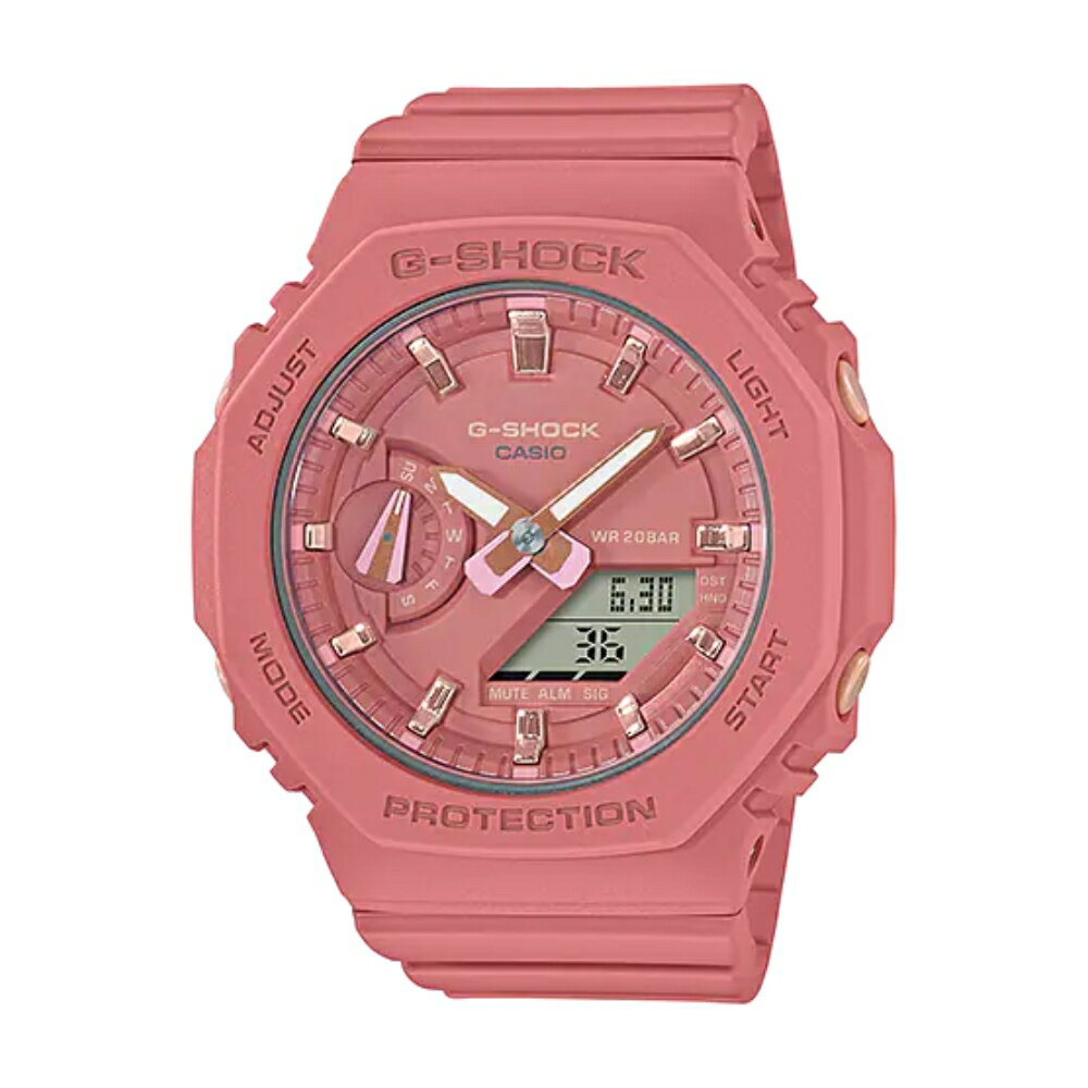 送禮首選★CASIO卡西歐 八角珊瑚紅G-SHOCK WOMEN系列(GMA-S2100-4A2) 附防塵袋+提袋【全館滿額折價★APP下單點數4倍送】線上購買享 實體門市同步服務