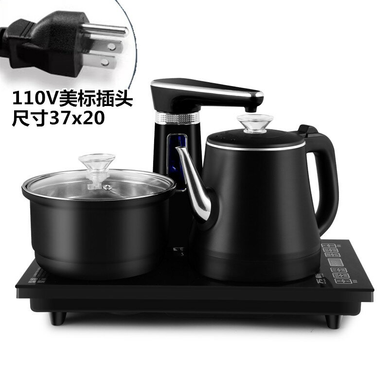 110V電熱水壺全自動底部上水煮茶電熱壺茶臺一體機智慧泡茶燒水壺