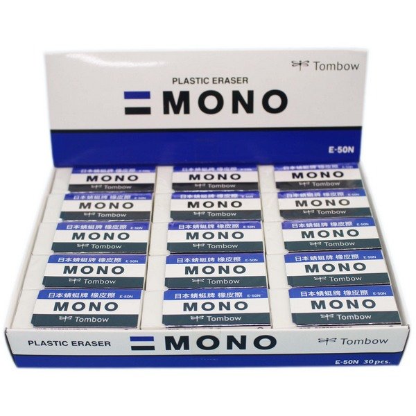 TOMBOW 蜻蜓牌橡皮擦 E-50N (大)/一盒30個入(定20) MONO橡皮擦 塑膠擦 日本原裝
