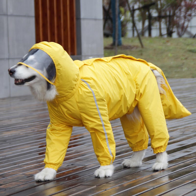 寵物四腳全包護肚雨衣 罩尾防水雨衣 寵物全方位保護雨衣 中大型犬雨披 寵物出行夏日必備 寵物【超取免運】