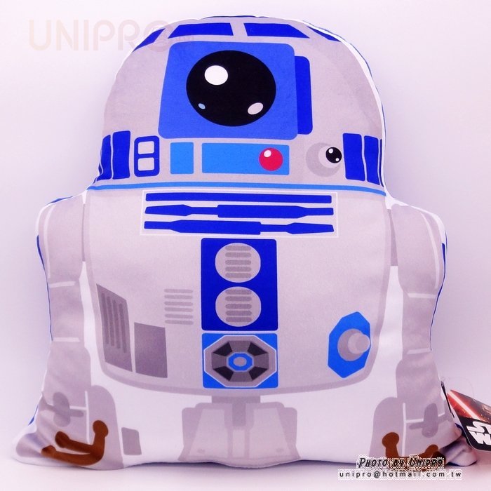 【UNIPRO】星際大戰 原力覺醒 R2D2 機器人 造型抱枕 靠墊 扁枕 Star War 迪士尼正版授權 0