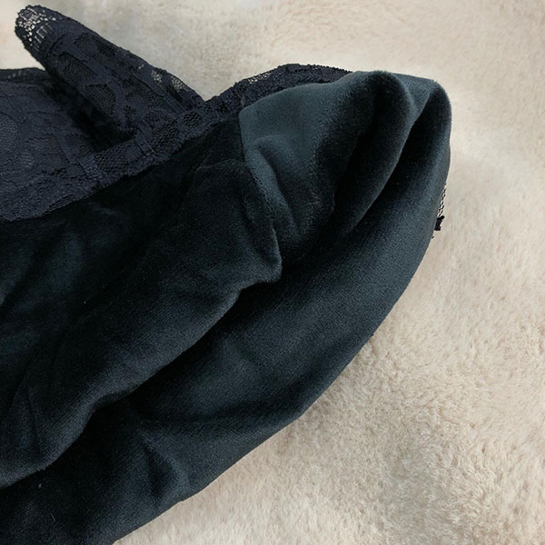 ANNAS 韓國水貂絨蕾絲背心 胸墊罩杯 打底衫 蕾絲肩帶 刷毛加絨 保暖內搭衣 發熱衣小可愛 6