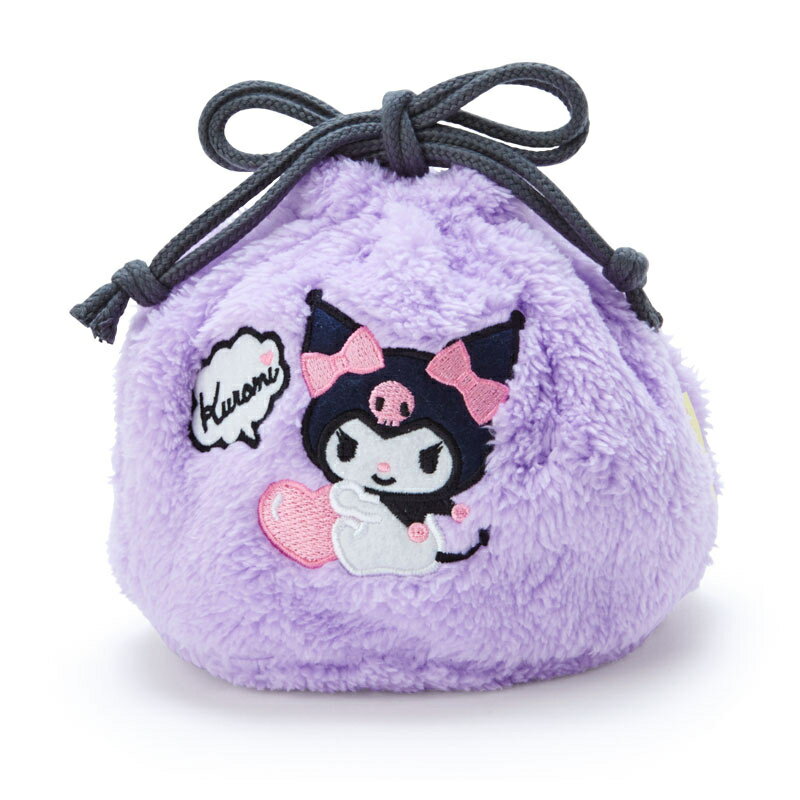 【震撼精品百貨】酷洛米 Kuromi Sanrio 酷洛米縮口袋/縮口收納袋-紫絨毛#00879 震撼日式精品百貨