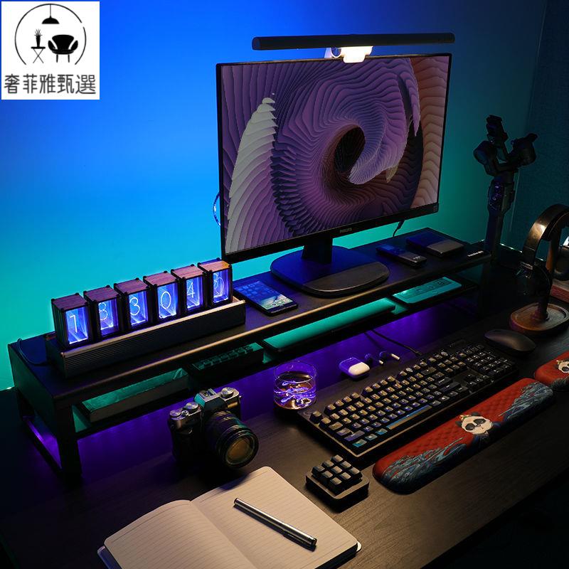【奢菲雅】臺灣公司/開發票 熒幕增高架 鹿為 電腦增高架 辦公室臺式雙顯示器加長螢幕桌面收納USB無線充電