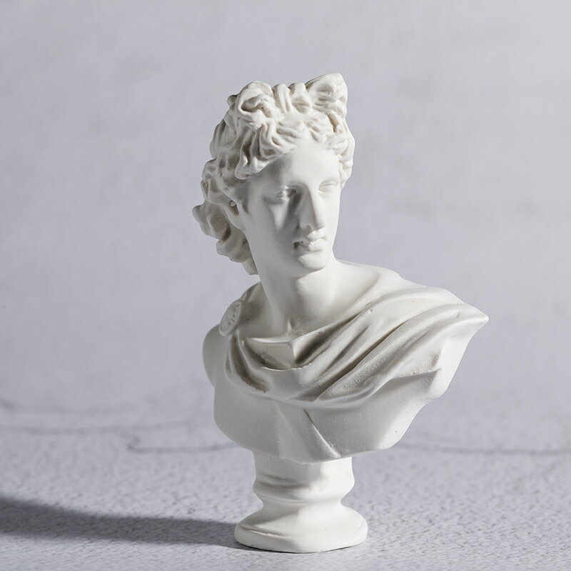 迷你小石膏雕像拍照背景大衛頭像擺拍道具模型阿波羅人像維納斯 素描頭像模型人頭雕塑擺件靜物攝影裝飾背景