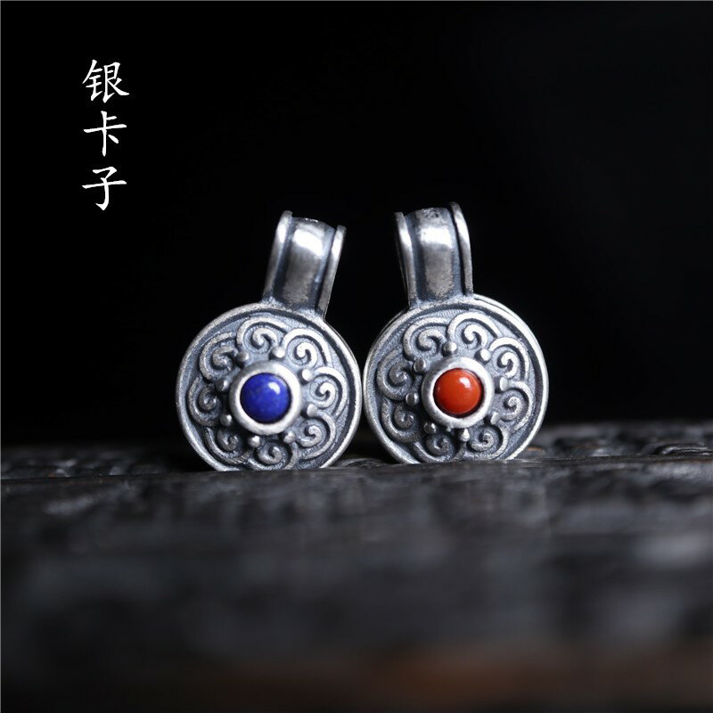 藏傳佛教用品925銀格桑花計數器卡子夾子佛珠念珠手鏈DIY飾品配件1入
