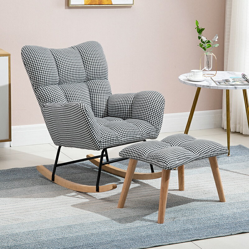 躺椅 搖搖椅 午睡椅 搖椅陽台家用懶人休閒椅北歐輕奢網紅客廳臥室大人躺椅單人搖搖椅【MJ21699】