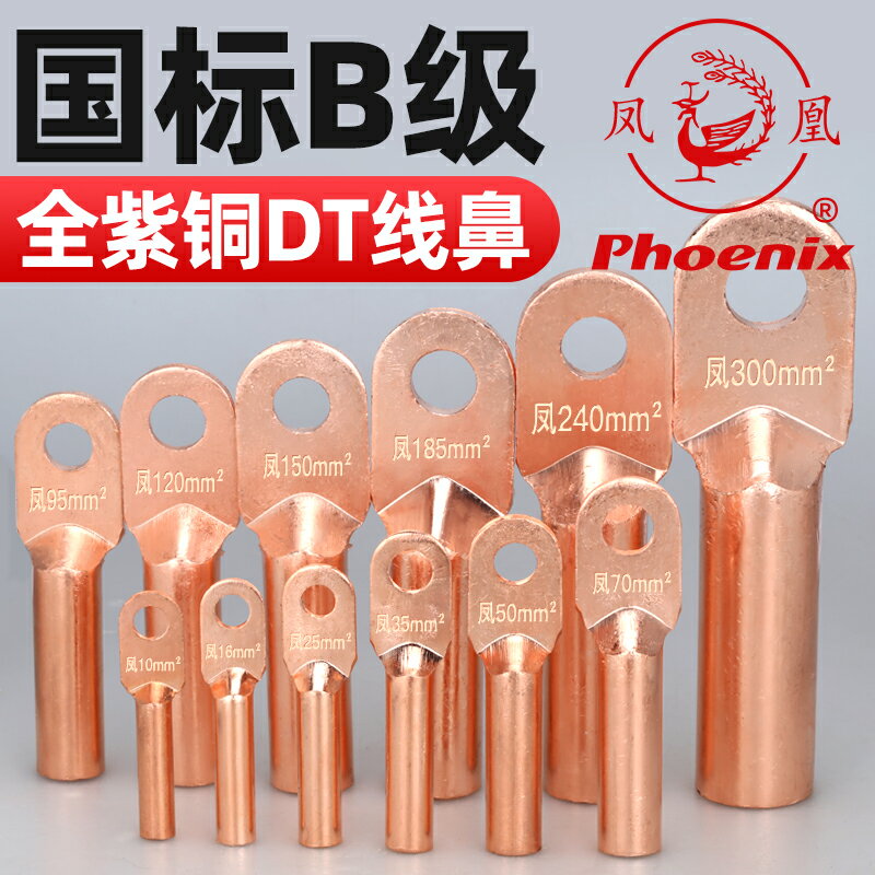 優品誠信商家 DTA級加厚銅鼻子銅接線端子純銅接頭鍍錫線耳DT-10廠家