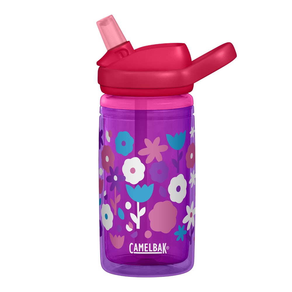《CamelBak》400ml eddy+ 兒童吸管雙層隔溫運動水瓶 可愛花朵