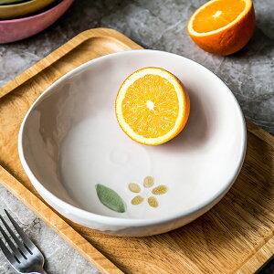 陶瓷日式水果盤子創意不規則家用深口菜盤個性沙拉碗ins網紅盤子