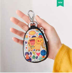 汽車鑰匙包女小巧卡通收納韓國簡約可愛大容量迷你鎖匙包