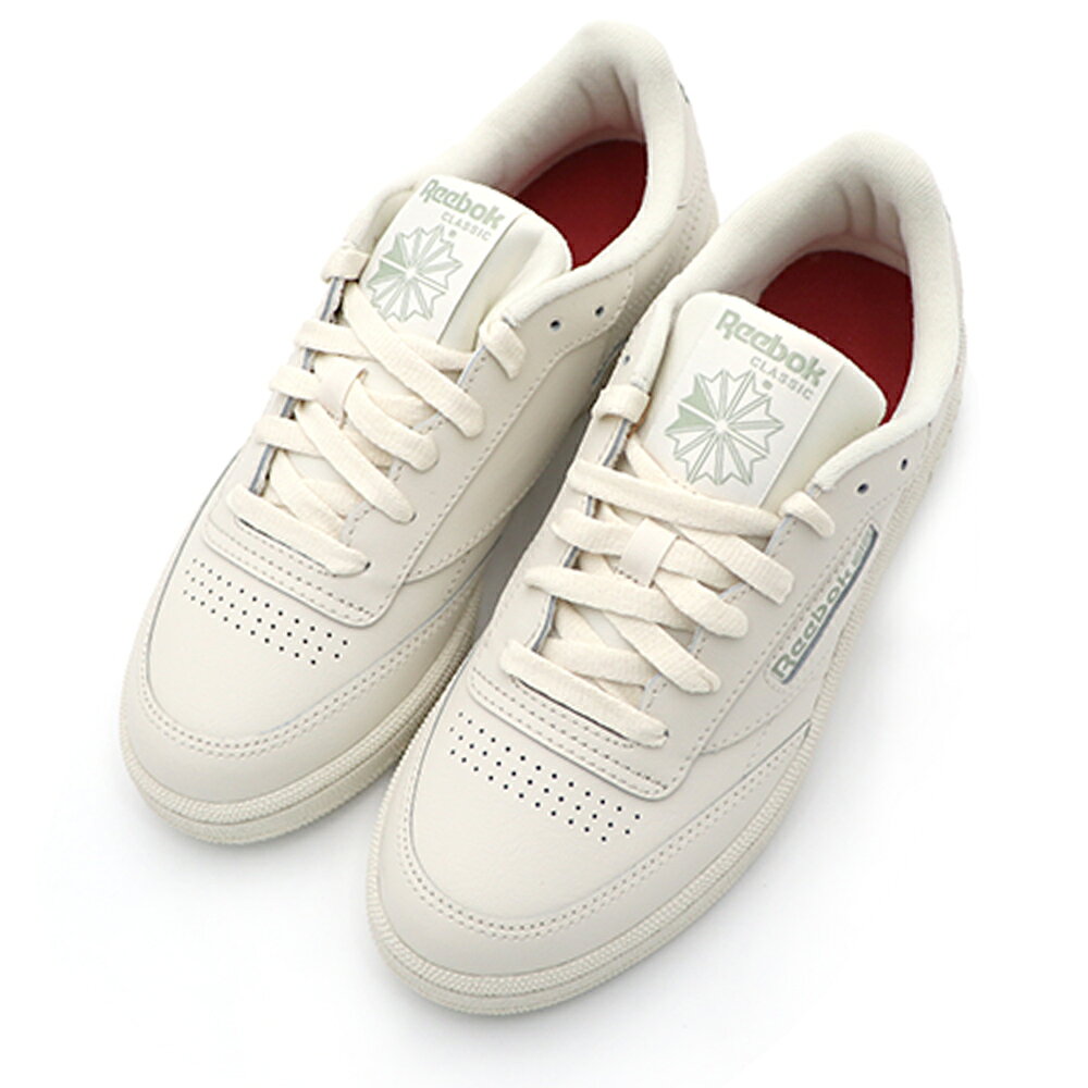 Reebok Club C 85 米綠 皮革 花花 復古 休閒鞋 女款 J2461 (100202098) | 新竹兩隻老虎親子舘直營店 ...