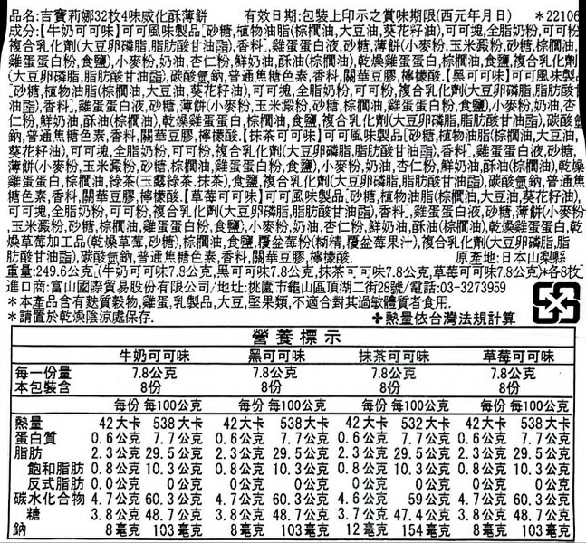 【江戶物語】高帽子 KUKKIA 赤帽子 4味綜合法蘭酥 禮盒32枚入 牛奶/可可/草莓/抹茶 紅帽子 伴手禮 日本進口 5