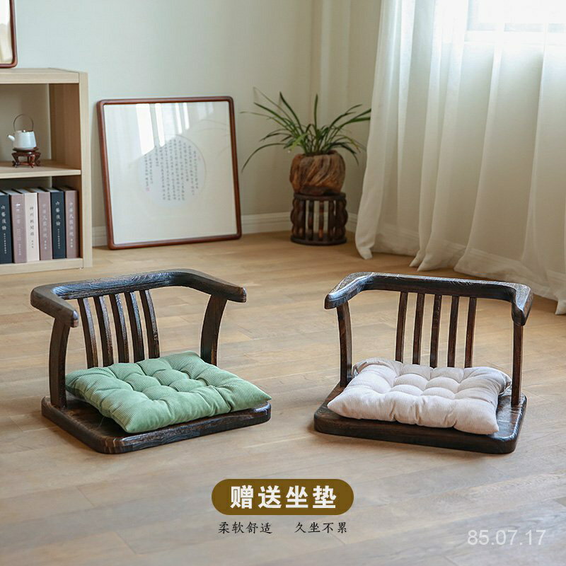 免運熱銷 日式實木飄窗椅子床上座椅傢用坐凳矮凳榻榻米靠背懶人椅子和室椅 全新齣貨