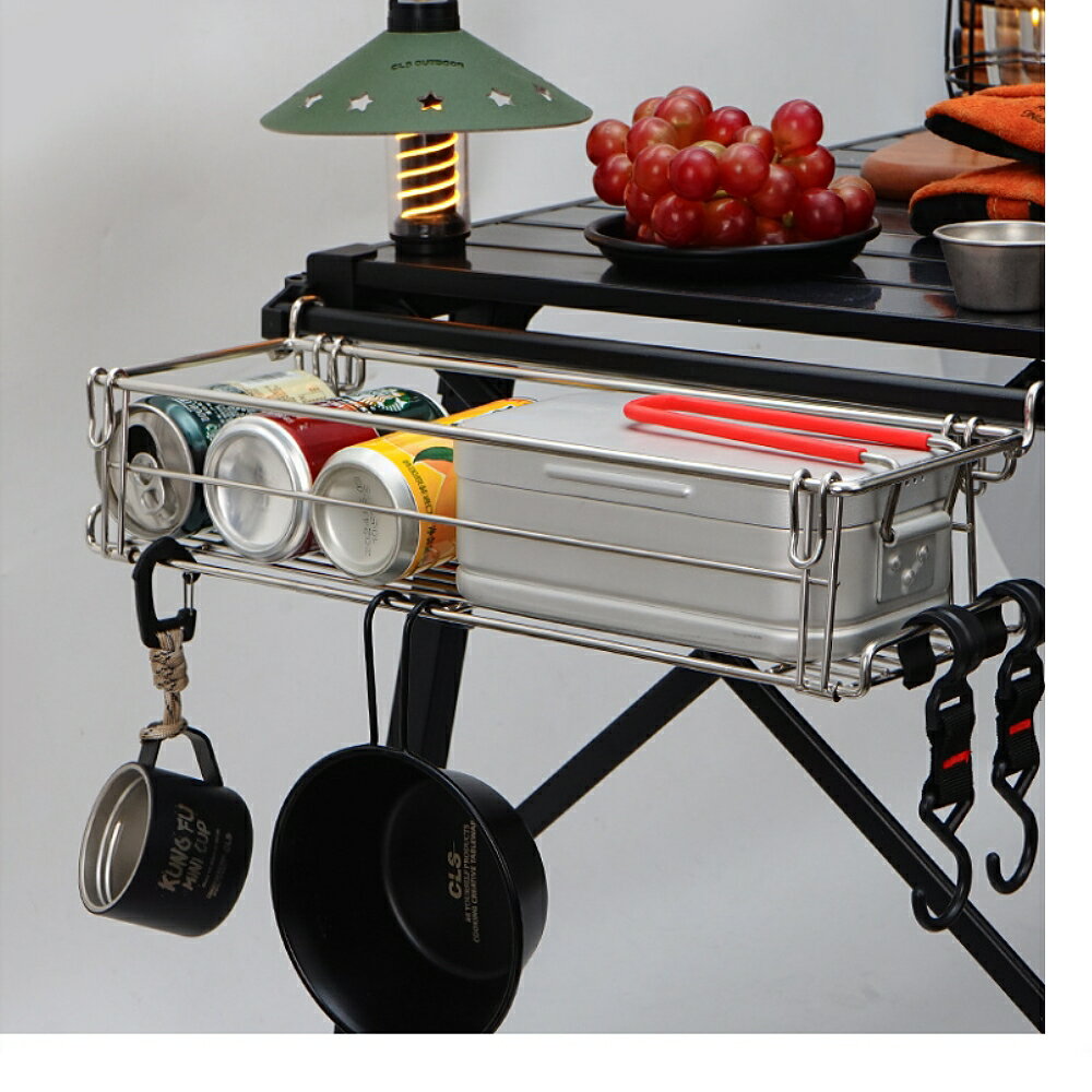 美麗大街【114040813】 戶外IGT鋁板桌拓展掛架折疊桌配件便攜式置物架桌面掛籃延伸掛架 3