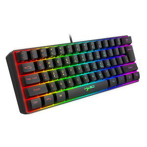 新HXSJ61鍵游戲薄膜鍵盤RGB燈光迷你鍵盤多種快捷鍵組合 全館免運