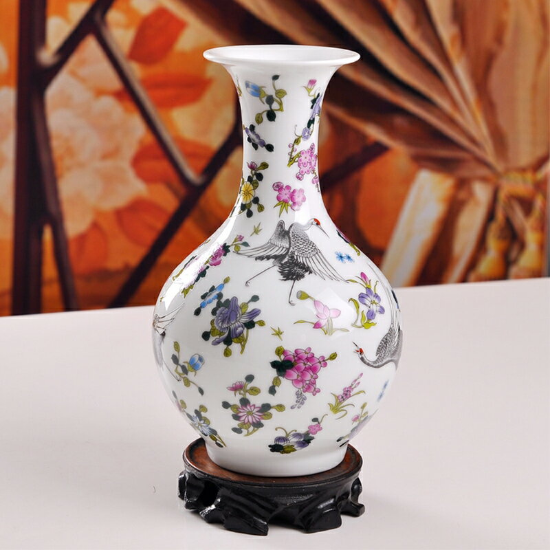 景德鎮陶瓷器花瓶擺設 夜光瓷賞瓶 現代時尚工藝品家居裝飾品擺件