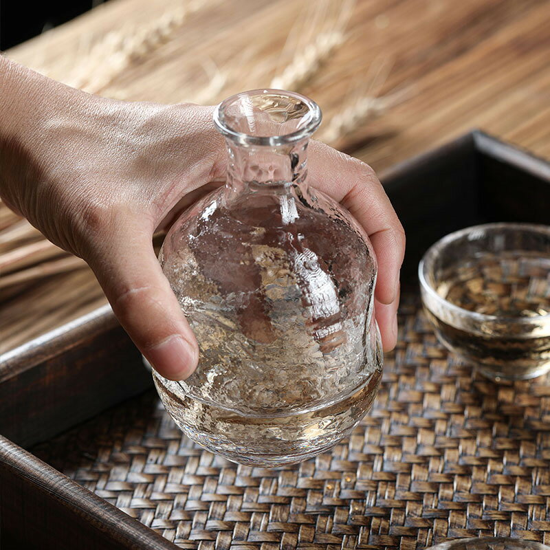 加厚款錘紋玻璃小酒杯白酒杯酒壺酒盅一兩杯古風日式酒具套裝家用