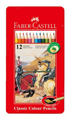 FABER-CASTELL油性色鉛筆12色/鐵盒115844