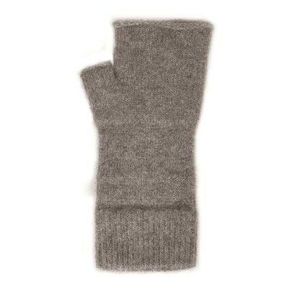 銀灰色紐西蘭貂毛羊毛袖套手套 保暖露指手套-美型袖套造型女用手套