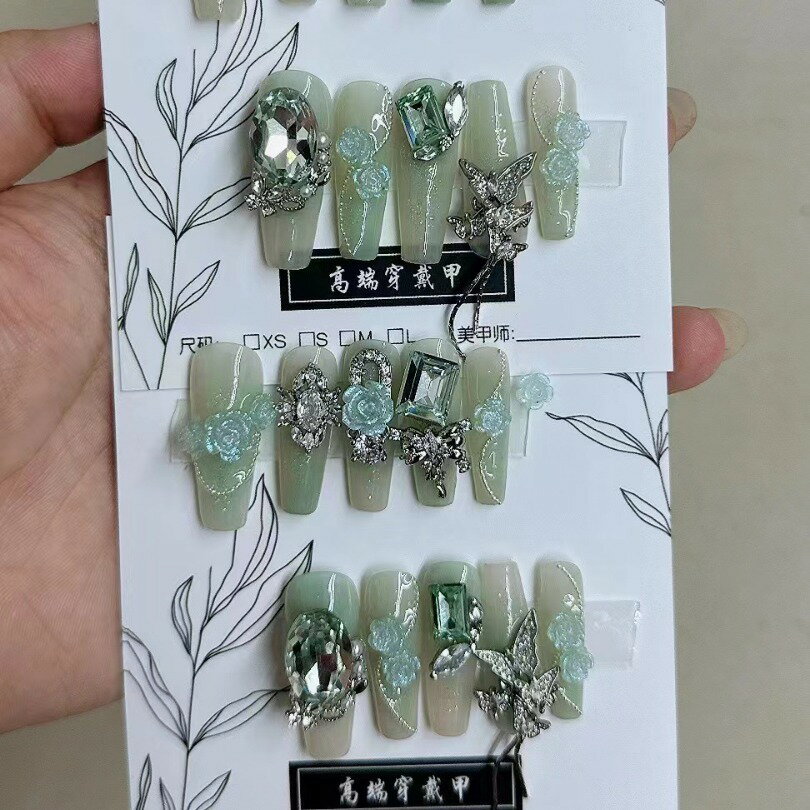 【绿野仙踪】纯手工穿戴甲成品可拆卸美甲贴片