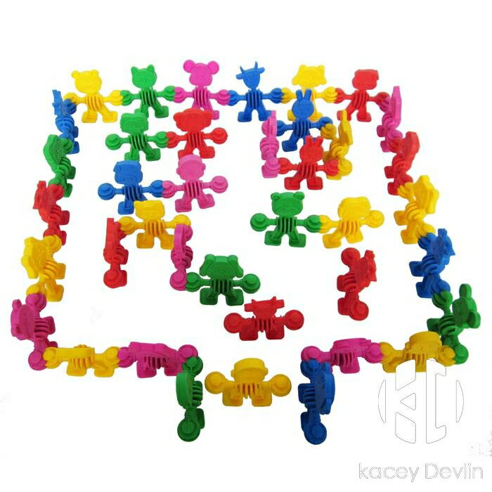 動物寶寶拼裝玩具創意軟質體拼插積木兒童益智玩具幼兒園早教90件【聚物優品】