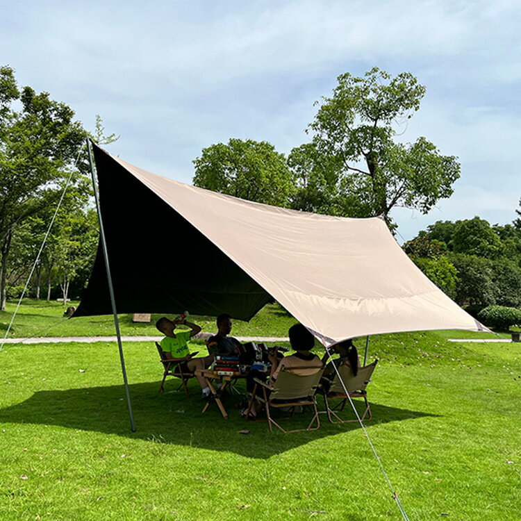戶外黑膠帳篷露營遮陽棚便捷加厚野餐防雨防曬涼棚裝備用品