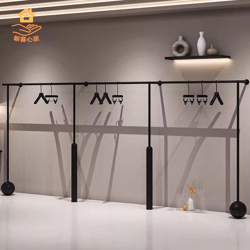 工廠直發 衣帽架 衣櫥 衣櫃 掛衣架 收納架 衣服展示架服裝店鐵藝黑色貨架網紅店專用上墻掛衣架女裝店陳列架 八折出售 特價出sys