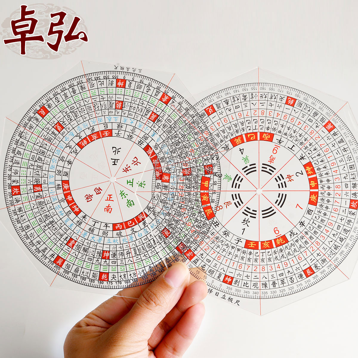 卓弘二十四山立極尺亞克力透明板專業測量定位三合簡易立極規